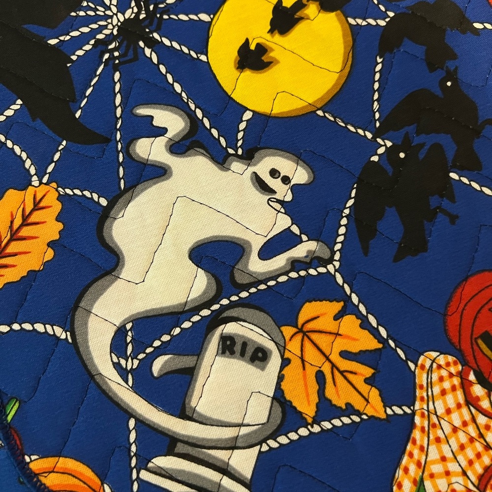 he cutest set of quilted fabric vintage Halloween placemat - Picture 9 of 15